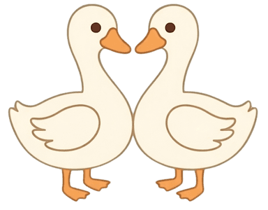 Two chibi geese